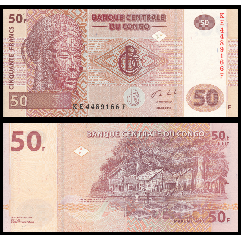 Congo, P-097b, 50 francs, 2013 - Billet de banque en vente sur Monnaies du Monde SHOP