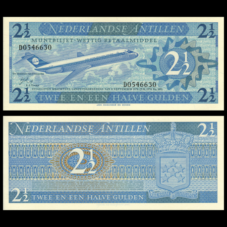 Antilles Néerlandaises, P-21,  2,5 gulden, 1970