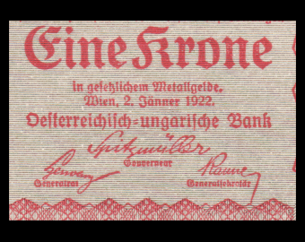 Autriche, P-73, 1 krone, 1922, Presque Neuf / A-UNC