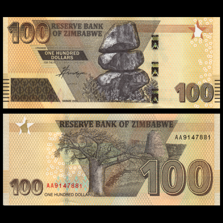 Zimbabwe, P-106, 100 dollars, 2020