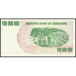 Zimbabwe, P-058, 100.000.000 dollars, 2008 - Billet de banque en vente sur Monnaies du Monde SHOP
