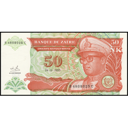 Zaire, P-51, 50 nouveaux zaïres, 1993, PresqueNeuf / a-UNC - Billet de banque en vente sur Monnaies du Monde SHOP