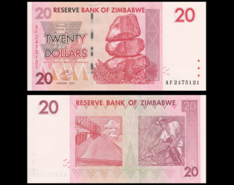 Zimbabwe, P-068, 20 dollars, 2007