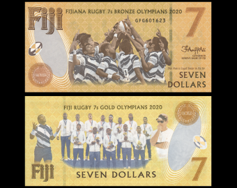 Fidji, P-122, 7 dollars, 2022