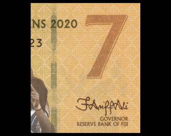 Fidji, P-122, 7 dollars, 2022