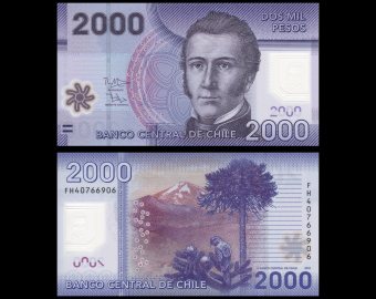 Chili, P-162d, 2 000 pesos, 2014, Polymère