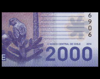Chili, P-162d, 2 000 pesos, 2014, Polymère