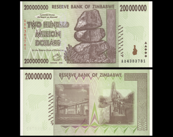 Zimbabwe, P-81, 200 000 000 dollars, 2008