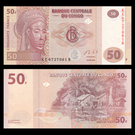 Congo, P-97c, 50 francs, 2020