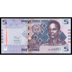Sierra Leone, P-w36, 5 leones, 2022 - Billet de banque en vente sur Monnaies du Monde SHOP