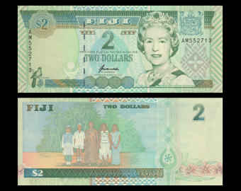 Fiji, P-096b, 2 dollars, 1996