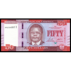 Liberia, P-w40, 50 dollars, 2022 - Billet de banque en vente sur Monnaies du Monde SHOP
