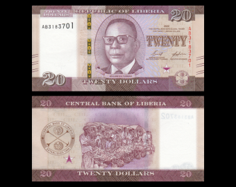 Liberia, P-w39, 20 dollars, 2022
