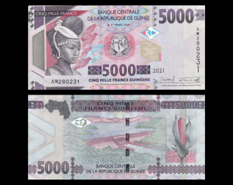 Guinea, P-49c, 5000 francs, 2021
