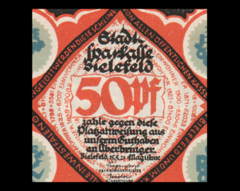 Allemagne, Notgeld, Bielefeld, 50 Pfennig, 1921