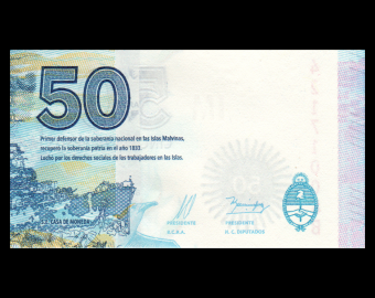 Argentina, P-362a, 50 pesos, 2015