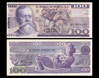 Mexique, P-074c17, 100 pesos, 1982