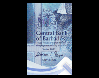 Barbados, P-w80, 2 dollars, polymer, 2022