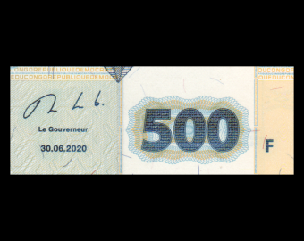 Congo, P-096c, 500 francs, 2020