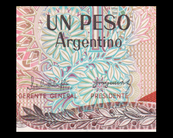 Argentina, P-311a, 1 peso argentino, 1983