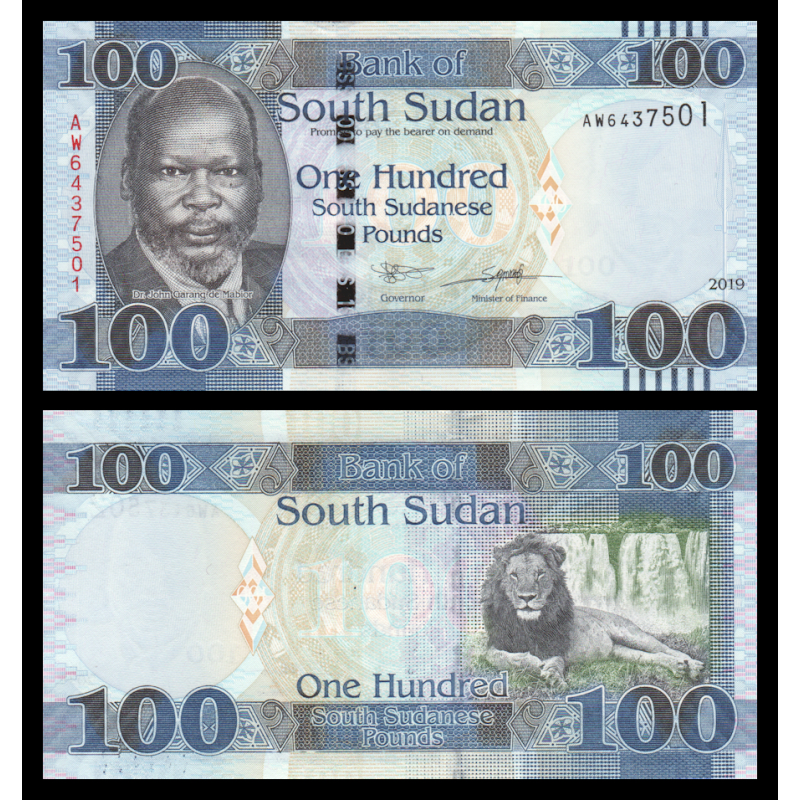 Soudan du Sud, P-15d, 100 pounds, 2019 - Billet de banque en vente sur Monnaies du Monde SHOP