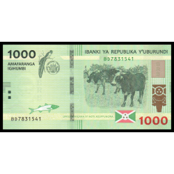 Burundi, P-51b, 1 000 francs, 2021, hybride - Billet de banque en vente sur Monnaies du Monde SHOP