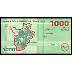 Burundi, P-51b, 1 000 francs, 2021, hybride - Billet de banque en vente sur Monnaies du Monde SHOP