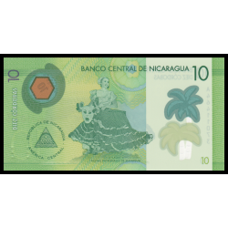 Nicaragua, P-209b, 10 cordobas, polymère, 2019 - Billet de banque en vente sur Monnaies du Monde SHOP