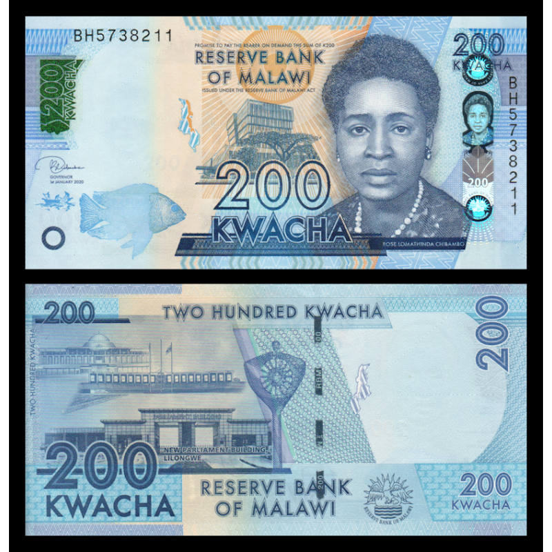 Malawi, P-w65Ad, 200 kwacha, 2020 - Billet de banque en vente sur Monnaies du Monde SHOP