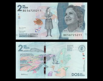 Colombie, P-458e, 2 000 pesos, 2019