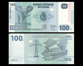 Congo, P-098c, 100 francs, 2022