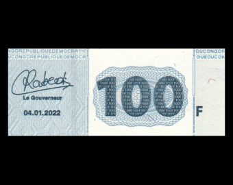 Congo, P-098c, 100 francs, 2022