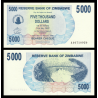 Zimbabwe, P-045, 5 000 dollars, 2007 - Billet de banque en vente sur Monnaies du Monde SHOP