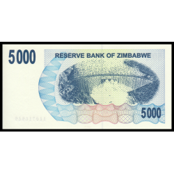 Zimbabwe, P-045, 5 000 dollars, 2007 - Billet de banque en vente sur Monnaies du Monde SHOP