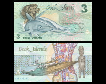 Cook Islands, P-3, 3 dollars, 1987
