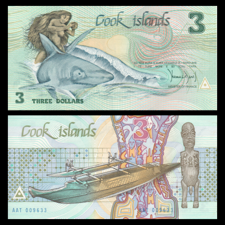 Cook Islands, P-3, 3 dollars, 1987