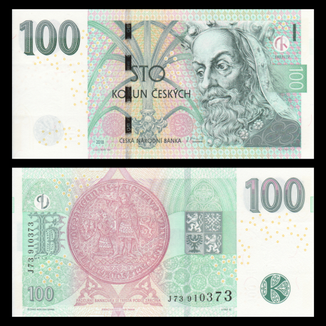 CZECH REPUBLIC, P-18g, 100 korun, 2018