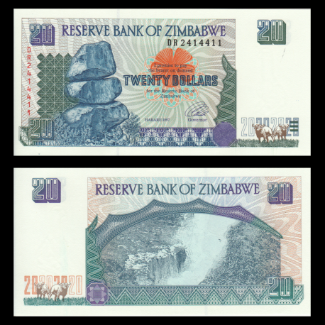 Zimbabwe, P-007, 20 dollars, 1997