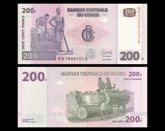 Congo, P-w099c, 200 francs, 2022
