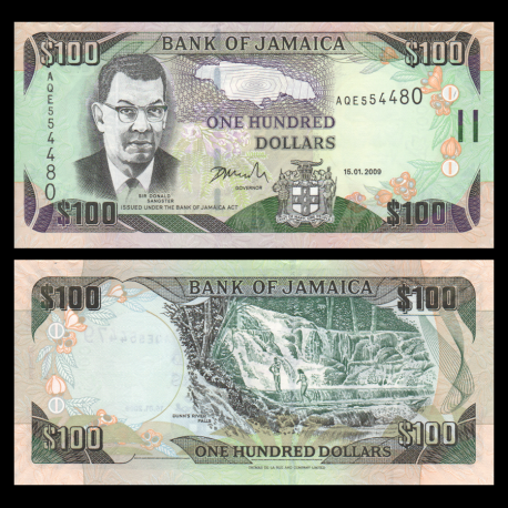 Jamaïque, P-84d, 100 dollars, 2009