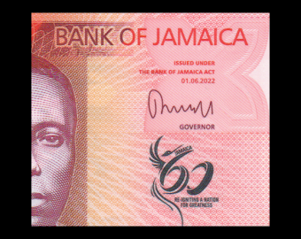 Jamaïque, P-w96, 50 dollars, 2022, polymère