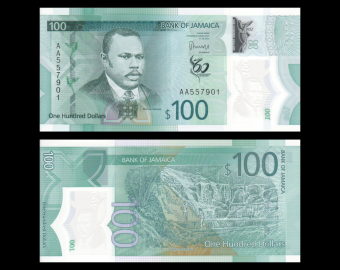 Jamaïque, P-w97, 100 dollars, 2022, Polymère
