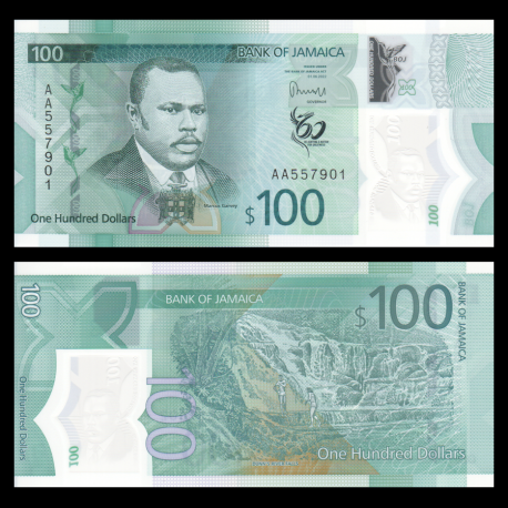 Jamaica, P-w97, 100 dollars, 2022, Polymer