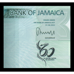 Jamaïque, P-97, 100 dollars, 2022, polymère - Billet de banque en vente sur Monnaies du Monde SHOP