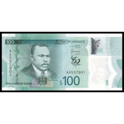 Jamaïque, P-97, 100 dollars, 2022, polymère - Billet de banque en vente sur Monnaies du Monde SHOP