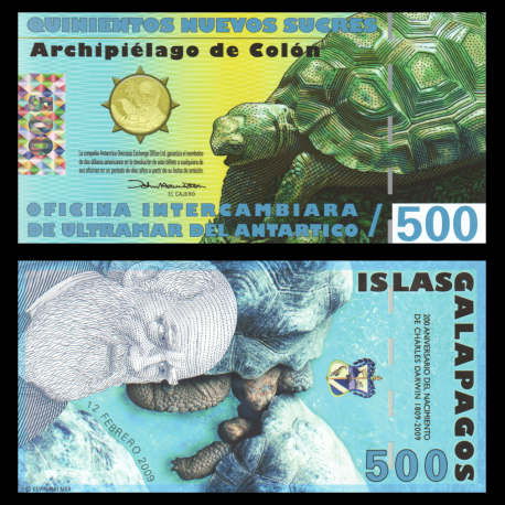 Galapagos Islands, 500 Sucres, 2009, Polymer