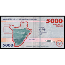 Burundi, P-w58, 5.000 francs, 2022 - Billet de banque en vente sur Monnaies du Monde SHOP