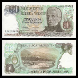 Argentine, P-314r2, 50 pesos argentinos 1985, Neuf / UNC - Billet de banque en vente sur Monnaies du Monde SHOP