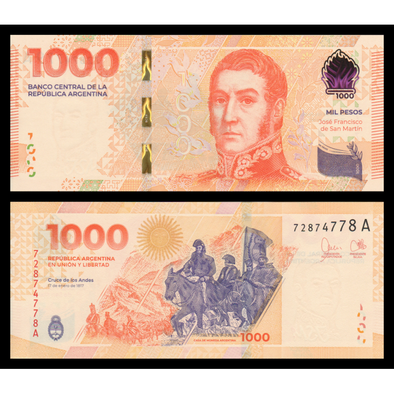 Argentine, P-367, 1 000 pesos, 2023 - Billet de banque en vente sur Monnaies du Monde SHOP