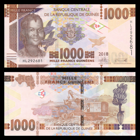 Guinée, P-48c, 1 000 francs, 2018